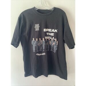 ATEEZ Break The Wall World Tour T-Shirt Mens Sz L Black Graphic Cotton Tee Korea